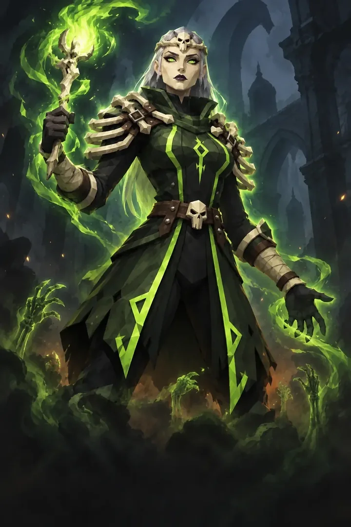 The Gravecaller heroine, painted