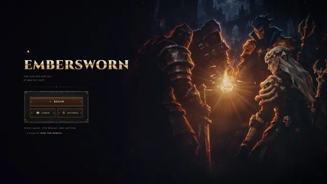 EMBERSWORN screenshot. The title screen.